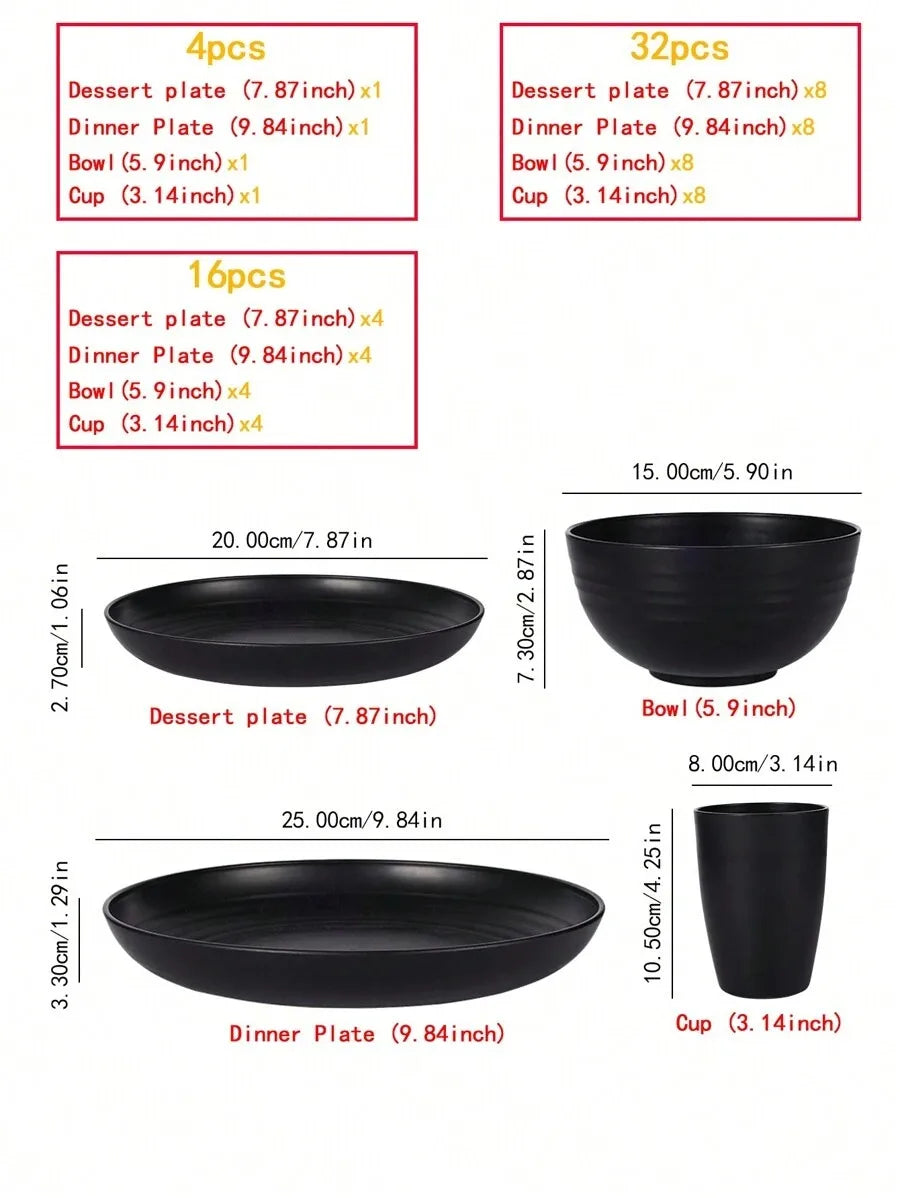 Reusable Plastic Tableware Set