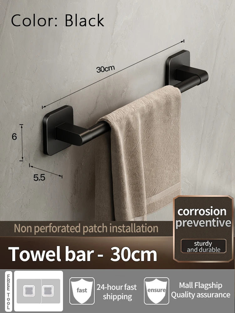 No-Drill Self-Adhesive Bathroom Towel Rack