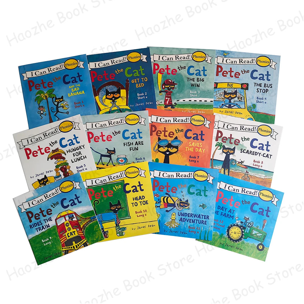 12 Books Set Pete the Cat I Can Read Phonics Books