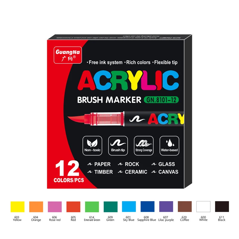 36 Colors Acrylic Paint Marker Pens Set