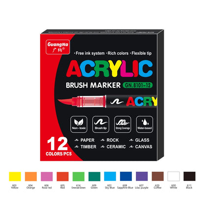 36 Colors Acrylic Paint Marker Pens Set
