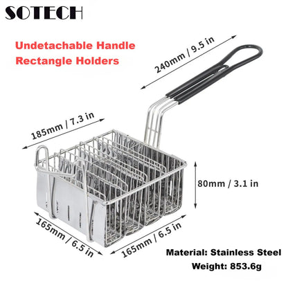 Stainless Steel Square Taco & French Fry Frying Basket