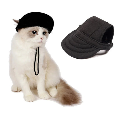 Summer Sunscreen Dog Baseball Cap with Ear Holes