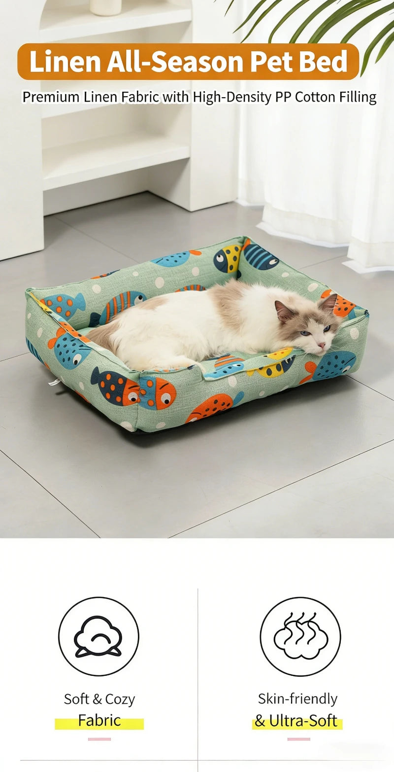 Linen Cooling Pet Sofa Bed