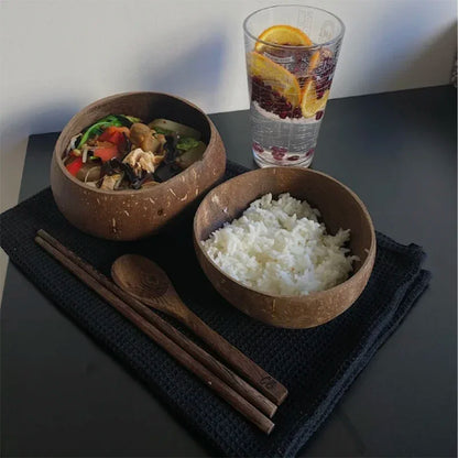 Handmade Natural Coconut Bowl Set