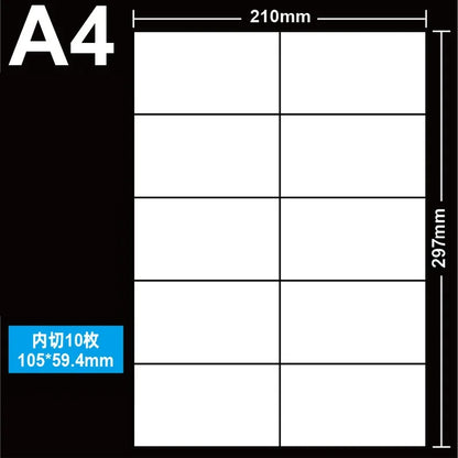 Printable A4 Matte White Self-Adhesive Label Sheets