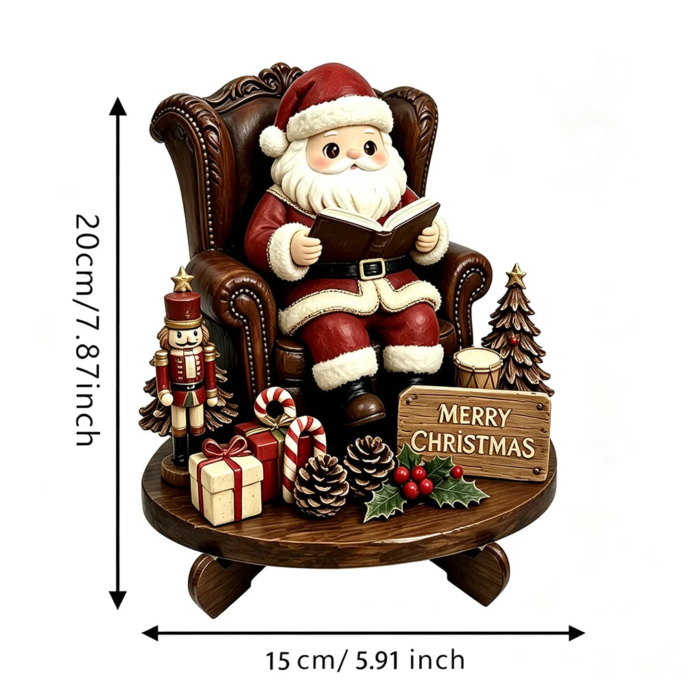 Wooden Christmas Tabletop Ornament with Stand