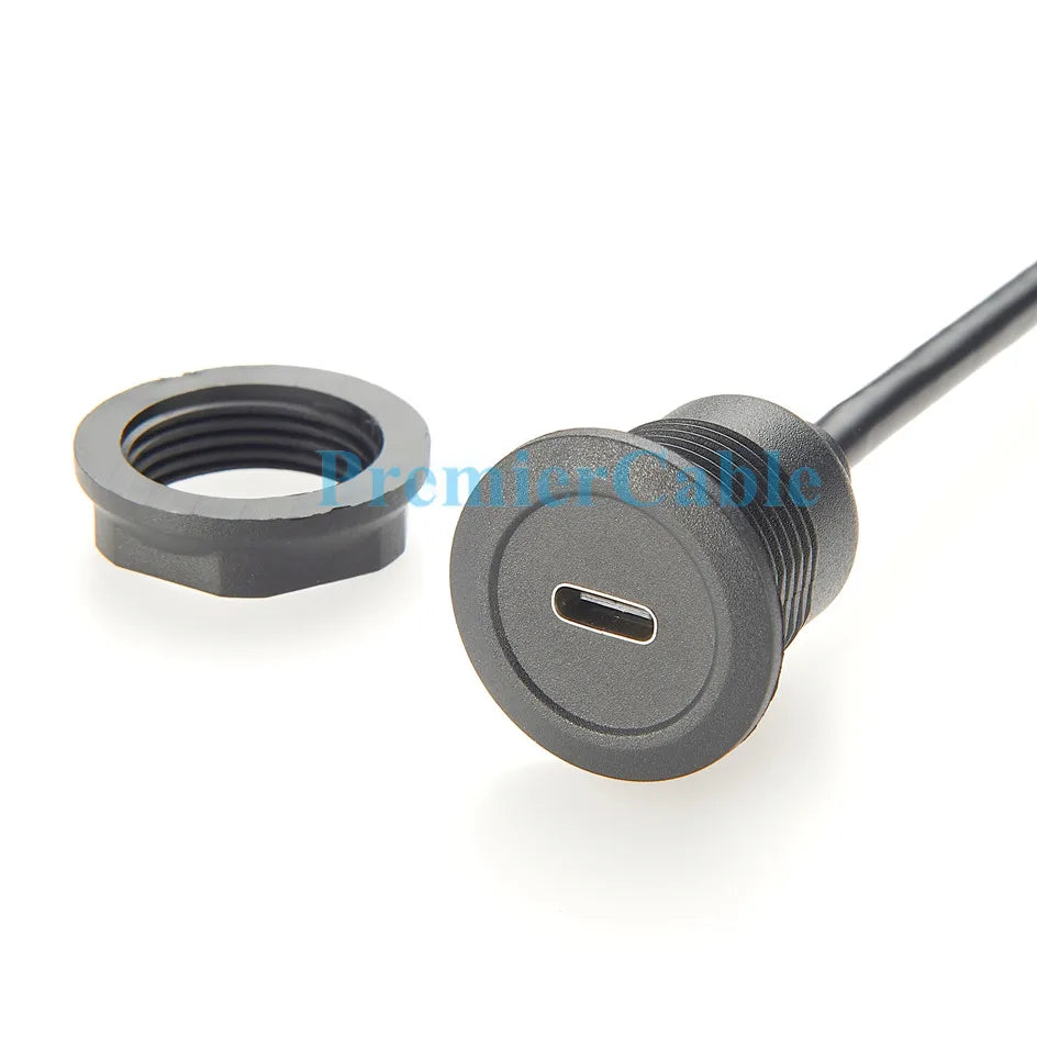 USB 3.1 Type-C Panel Mount Extension Cable – 10Gbps