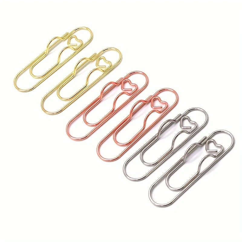 Heart-Shaped Notebook Pen Clip Set