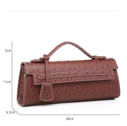Ostrich Print PU Leather Shoulder Bag