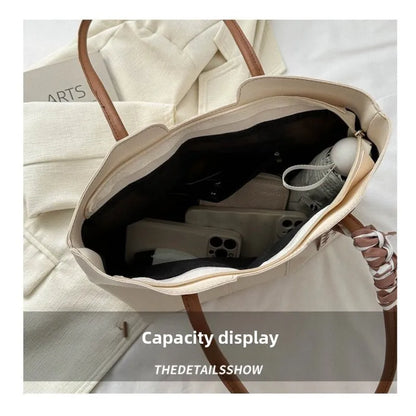 Large Capacity Faux Leather Tote Bag