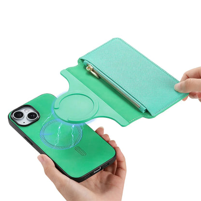 2 in 1 Magnetic Leather Wallet Case For iPhone