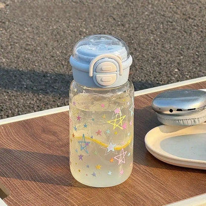 Butterfly Bow Glass Tumbler with Straw & Leakproof Lid