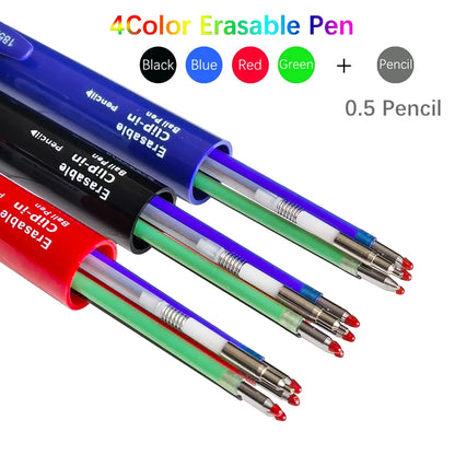5-in-1 Multicolor Erasable Gel Pen with Mechanical Pencil