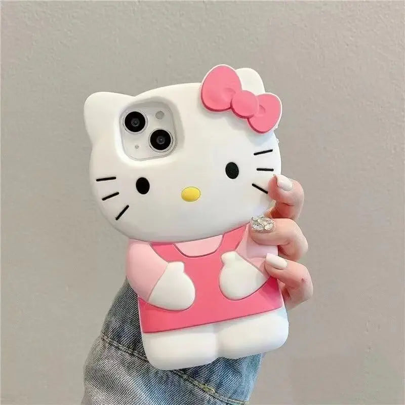 Bowknot Kitty 3D Silicone Phone Case