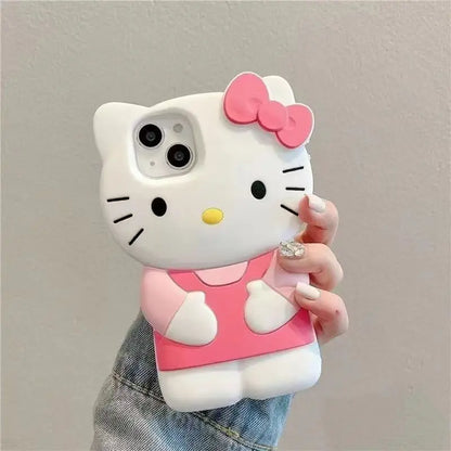 Bowknot Kitty 3D Silicone Phone Case