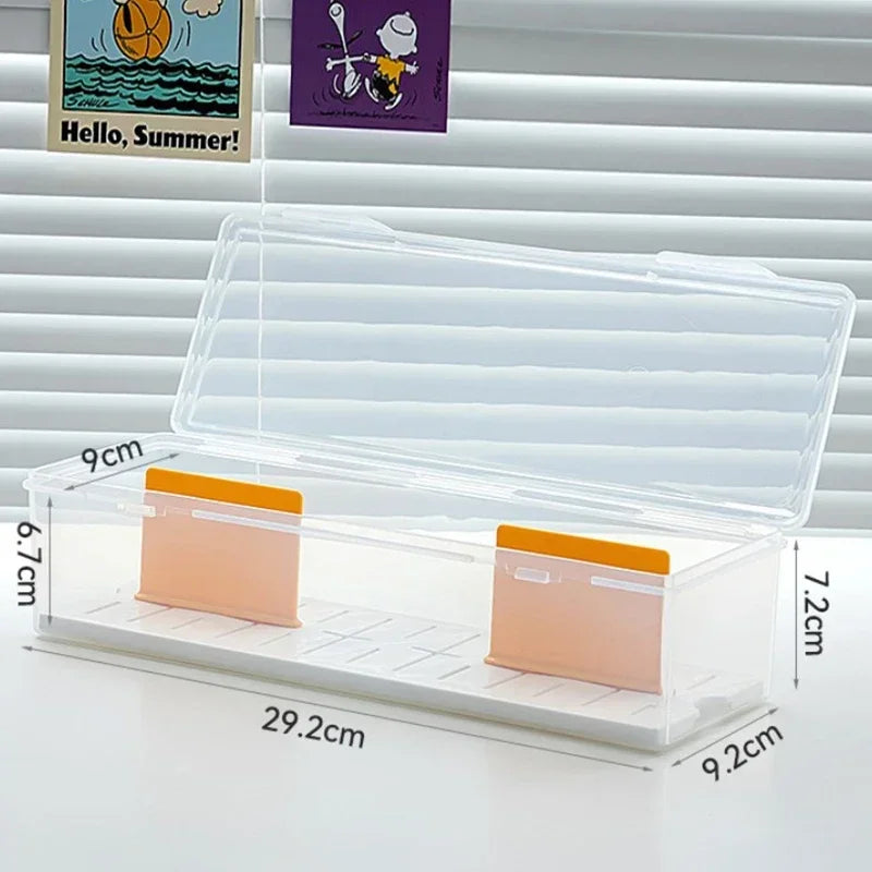 Clear Trading Card Storage Box with Adjustable Dividers