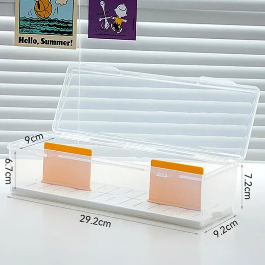 Clear Trading Card Storage Box with Adjustable Dividers