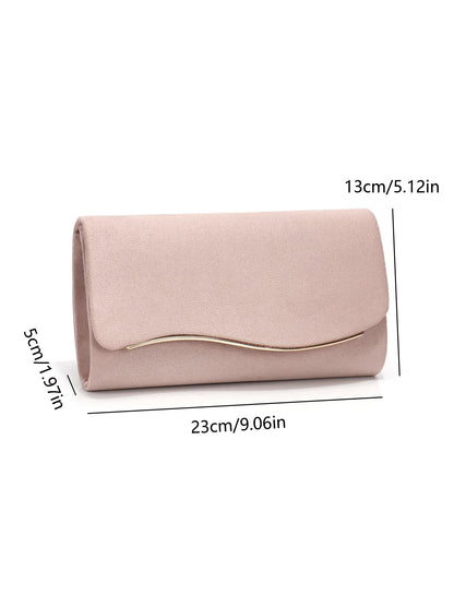 Velvet Envelope Evening Clutch Bag with Chain Strap