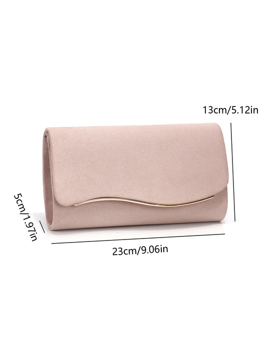 Velvet Envelope Evening Clutch Bag with Chain Strap