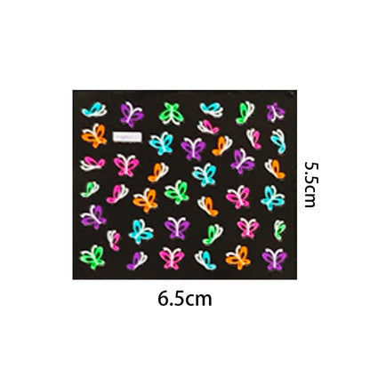 30 Sheets 3D Neon Nail Stickers
