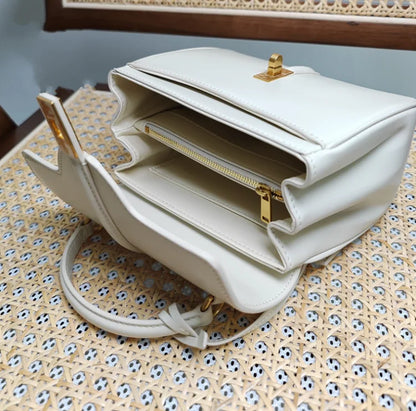 Genuine Split Leather Top Handle Satchel Bag