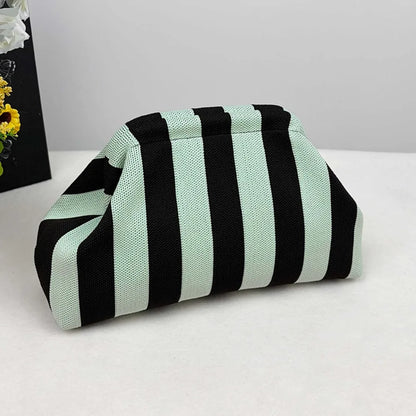 Bright Striped Knit Cloud Bag