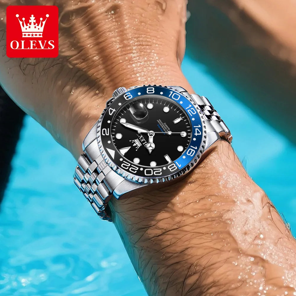 OLEVS 5657 Men's Stainless Steel Quartz Date Watch