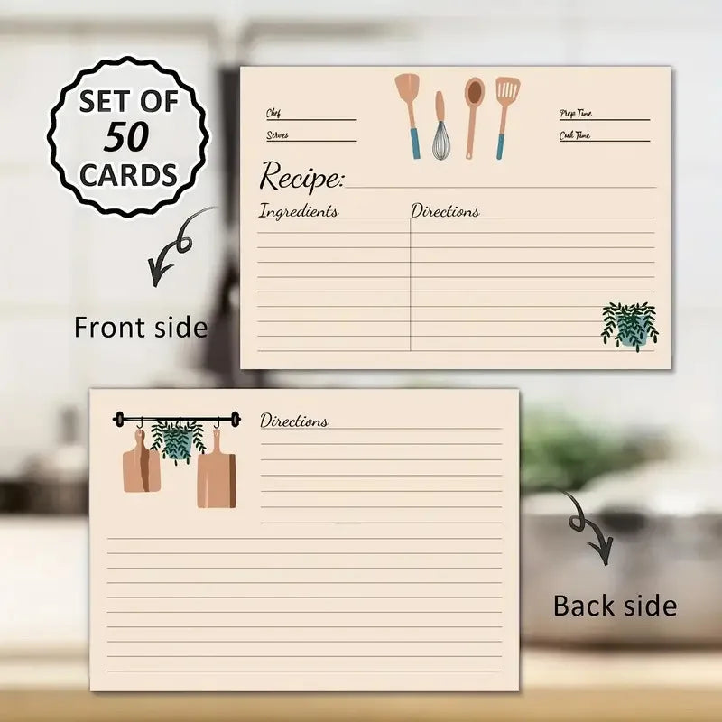 Kitchen Recipe Cards Set
