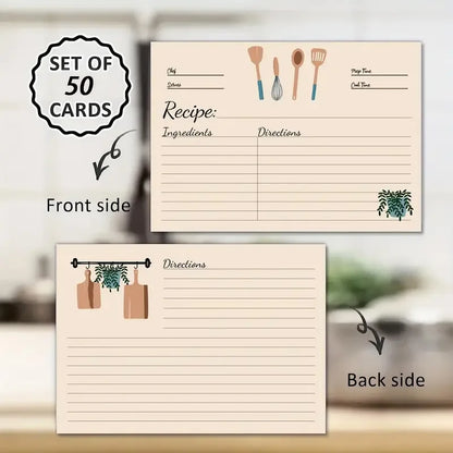 Kitchen Recipe Cards Set