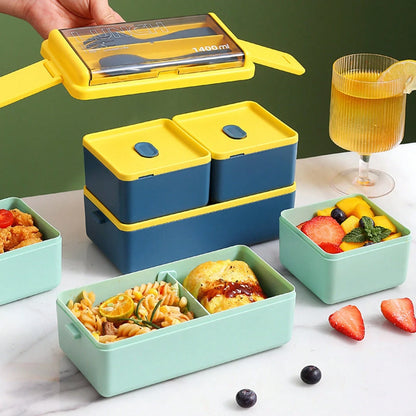 Portable Leak-Proof Lunch Box with Spoon & Fork