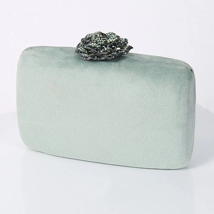 Diamonds Flower Velvet Evening Bag