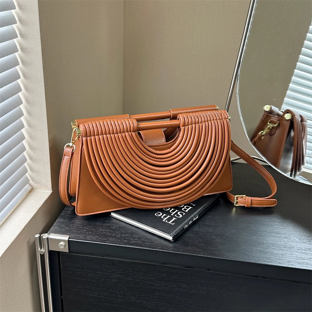 Luxury Ruched Evening Clutch Crossbody Bag