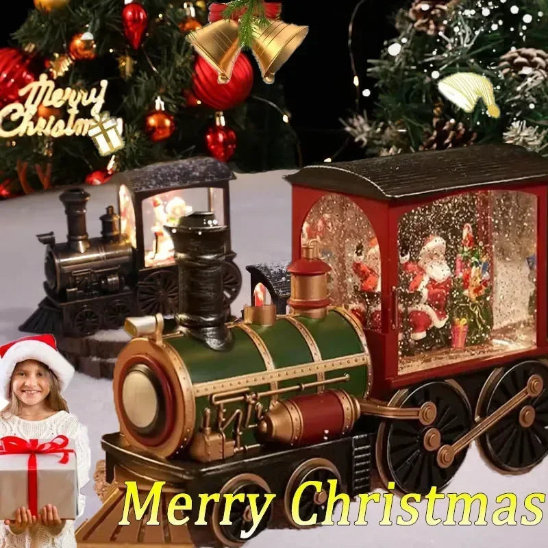 LED Christmas Train Snow Globe Ornament