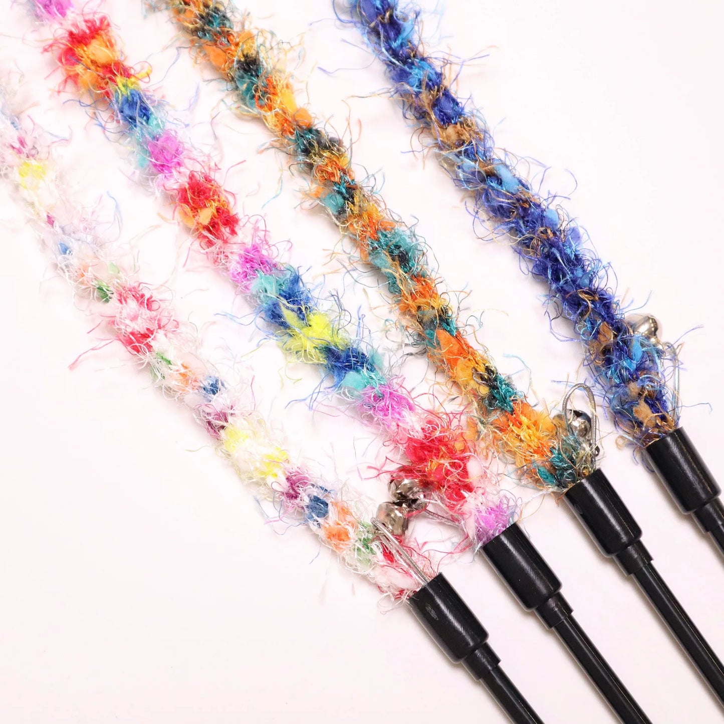 Colorful Plush Rope Cat Teaser Wand Set