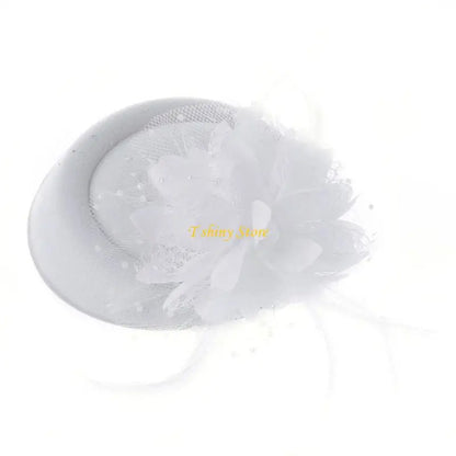 Women Vintage Fascinator Hat with Veil & Flower