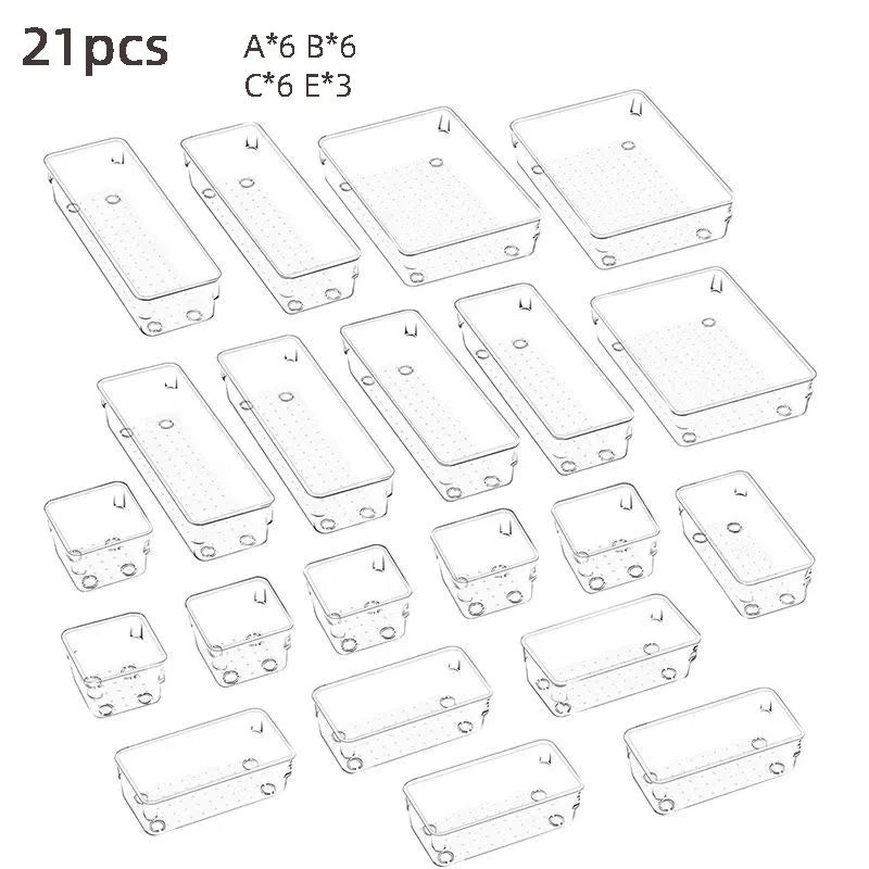 Clear Drawer Organizer Set