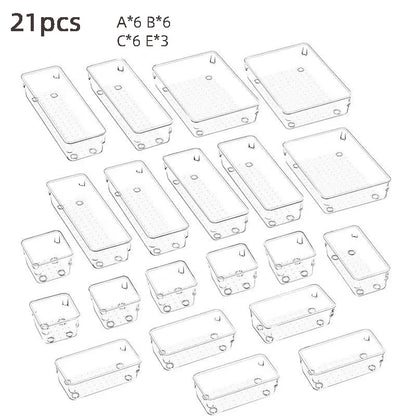 Clear Drawer Organizer Set
