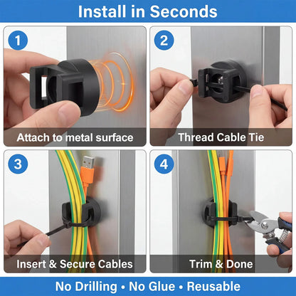 Magnetic Zip Tie Cable Holders Organizer