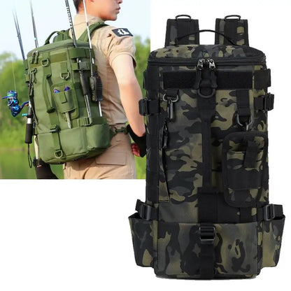 Tactical Fishing Backpack with Rod Holders