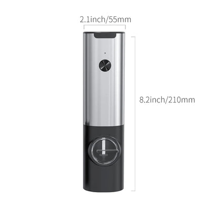 Electric Stainless Steel Spice Grinder with LED Light & Charging Base
