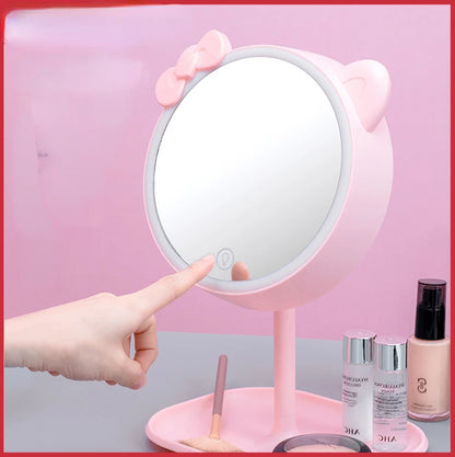 Pink LED Touch Screen Makeup Mirror