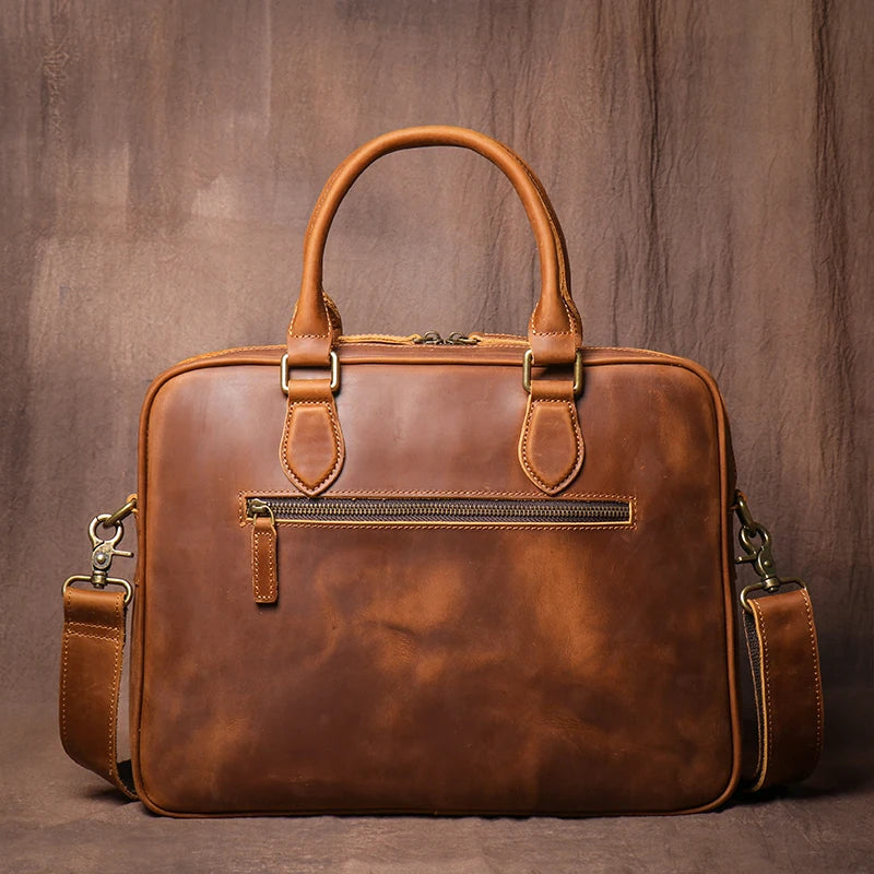 GURO Luxury Genuine Leather Cowhide Briefcase