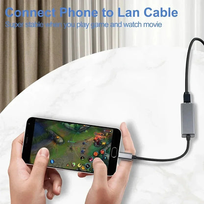USB Type-C Gigabit LAN Adapter for MacBook, Windows & Android