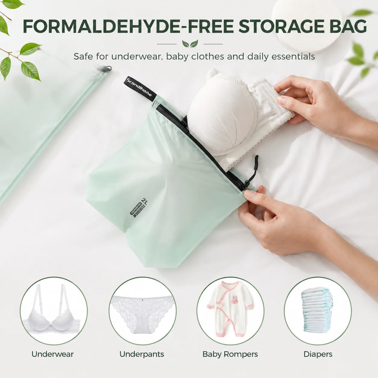Waterproof Travel Storage Pouch with Zipper Handle