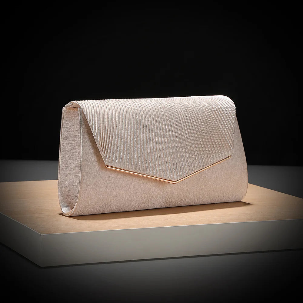 Pleated Evening Clutch Bag
