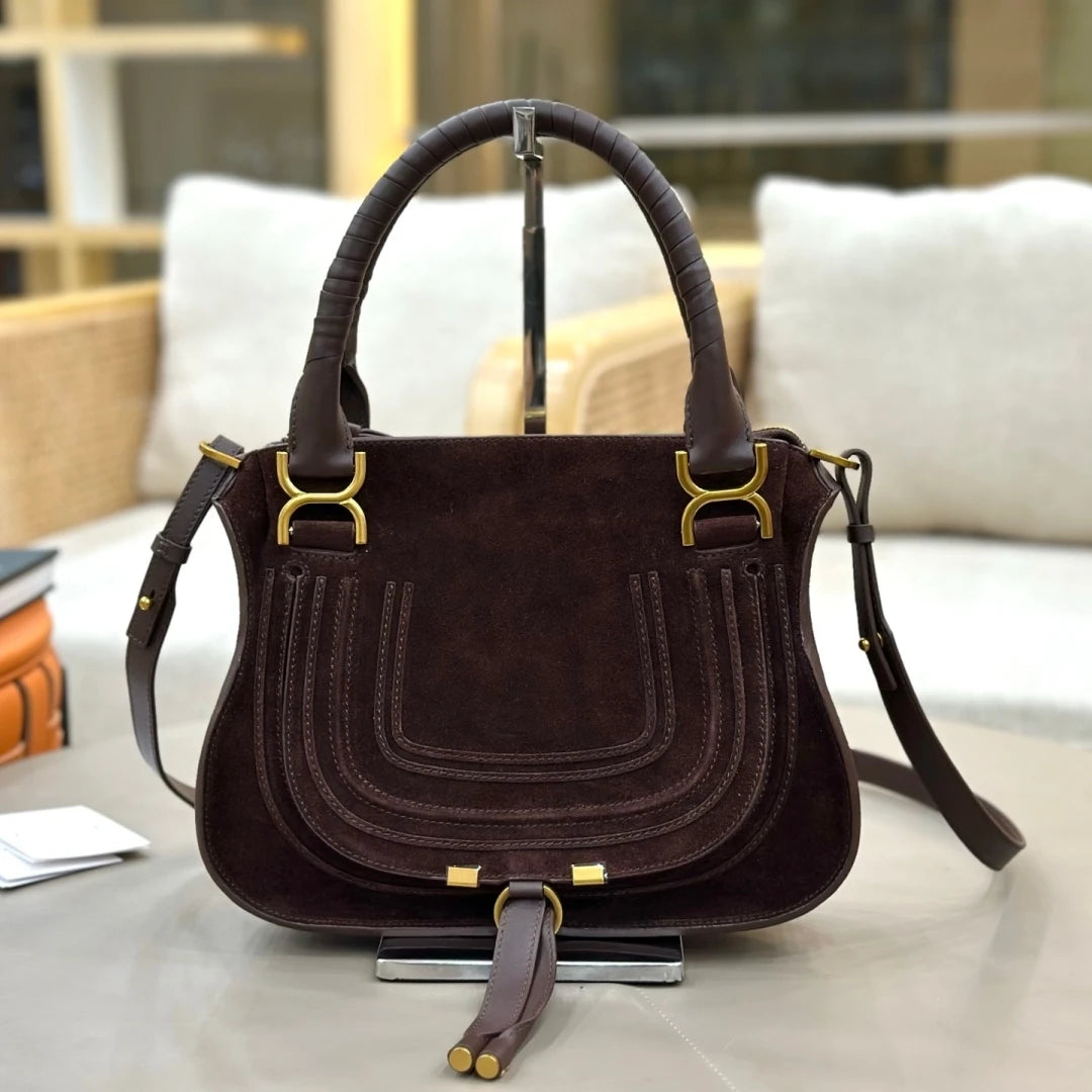 Vintage Genuine Leather Saddle Crossbody Bag for Women