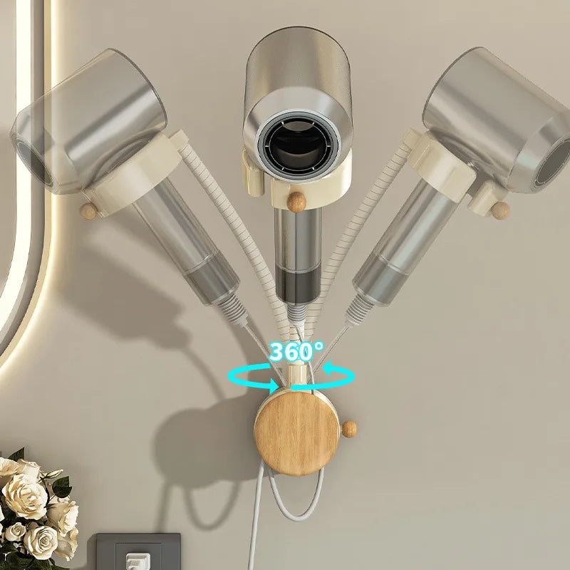 Adjustable Wall-Mounted Hair Dryer Holder