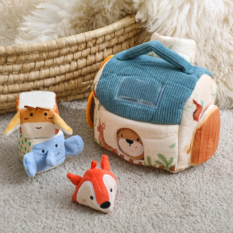 Montessori Plush Farm House & Animal Play Set