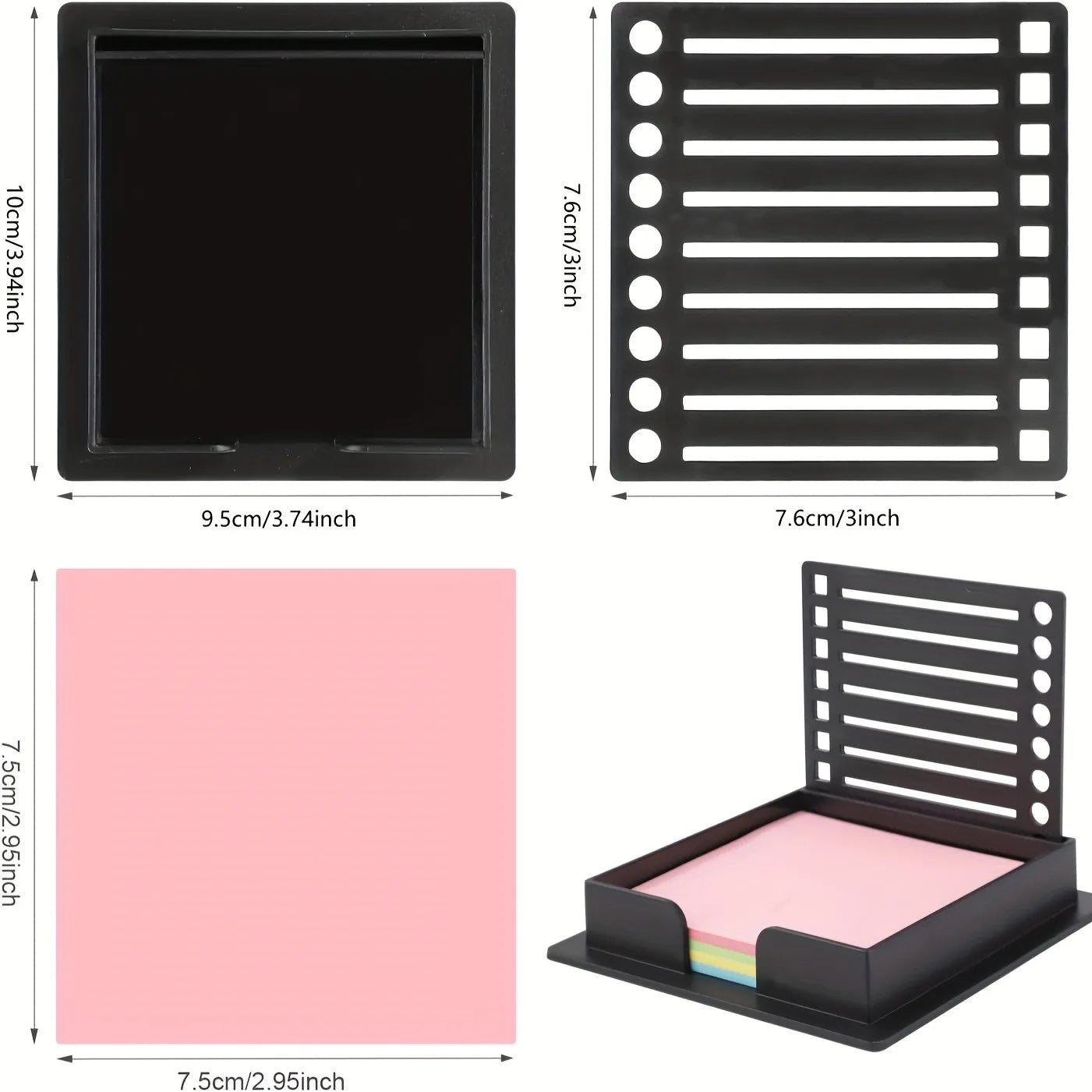 Sticky Notes Holder with Stencil – Post It Notes Dispenser